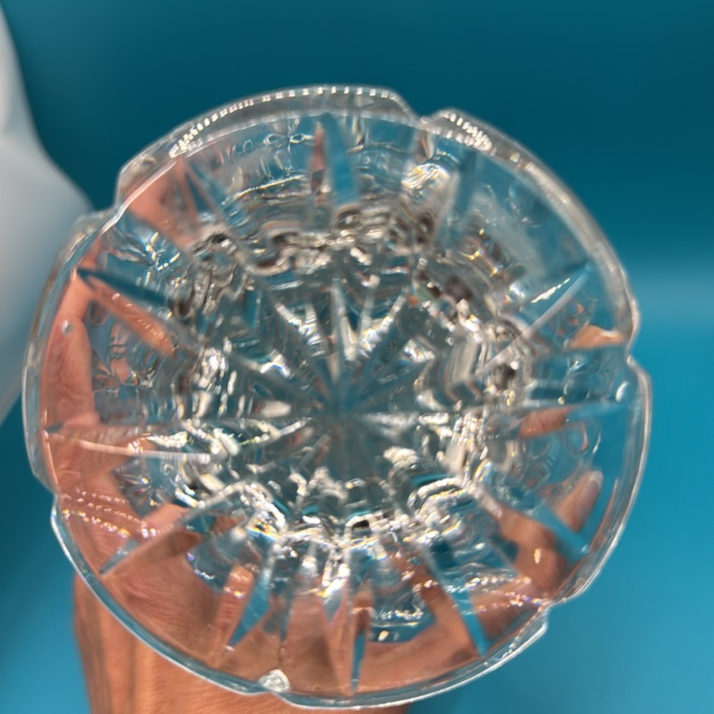 Marquis by Waterford Crystal Canterbury Footed Vase Scalloped Edge Poland 8” - Picture 5 of 8